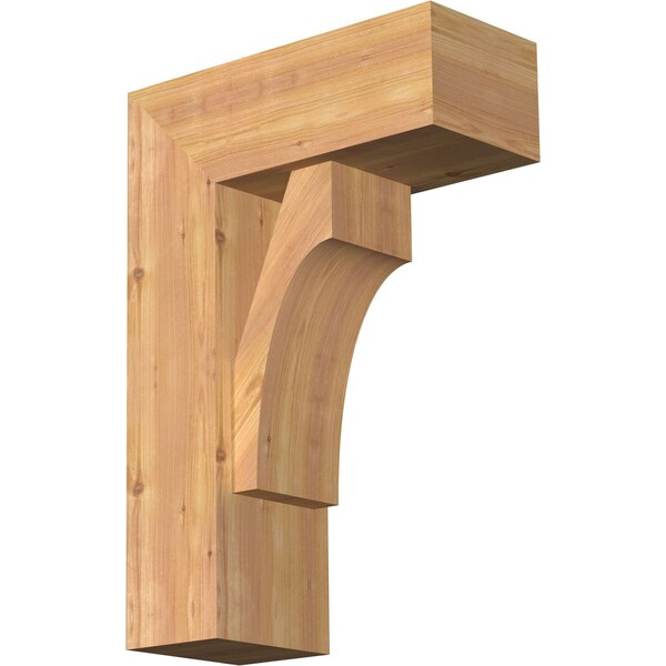 Ekena Millwork Westlake Block Smooth Bracket w/ Offset Brace, Western Red Cedar, 7 1/2"W x 18"D x 26"H BKT0806X18X26WTL05SWR - main